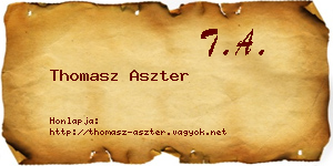 Thomasz Aszter névjegykártya